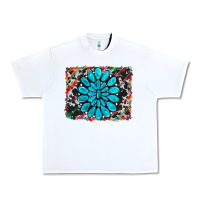 White cowhide and serape gemstone background Urban Heavy Tee - RanaPortraitStore