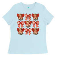Baby Blue Valentines Eros and bow Ladies Tee - CowhideDigitalArt