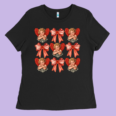 Valentines Eros And Bow Ladies Tee Designed By Cowhidedigitalart