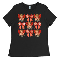 Black Valentines Eros and bow Ladies Tee - CowhideDigitalArt