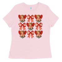 Bubblegum Pink Valentines Eros and bow Ladies Tee - CowhideDigitalArt