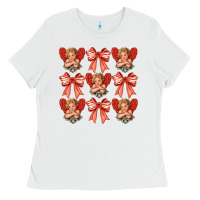 White Valentines Eros and bow Ladies Tee - CowhideDigitalArt