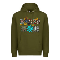 Army Green western rodeo bullfighter mom turquoise gemstones  sunflowers Premium Hoodie - BarkalooDesign
