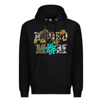 Black western rodeo bullfighter mom turquoise gemstones  sunflowers Premium Hoodie - BarkalooDesign