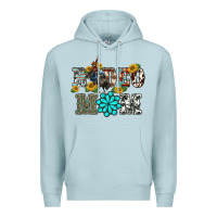 Blue Mist western rodeo bullfighter mom turquoise gemstones  sunflowers Premium Hoodie - BarkalooDesign