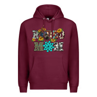 Burgundy western rodeo bullfighter mom turquoise gemstones  sunflowers Premium Hoodie - BarkalooDesign