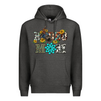Charcoal Heather western rodeo bullfighter mom turquoise gemstones  sunflowers Premium Hoodie - BarkalooDesign