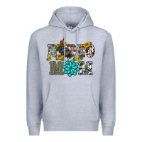 Heather Grey western rodeo bullfighter mom turquoise gemstones  sunflowers Premium Hoodie - BarkalooDesign