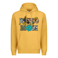 Mustard western rodeo bullfighter mom turquoise gemstones  sunflowers Premium Hoodie - BarkalooDesign