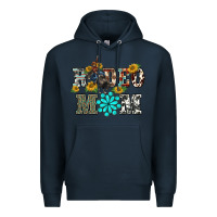Navy western rodeo bullfighter mom turquoise gemstones  sunflowers Premium Hoodie - BarkalooDesign