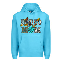 Ocean Blue western rodeo bullfighter mom turquoise gemstones  sunflowers Premium Hoodie - BarkalooDesign