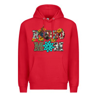 Red western rodeo bullfighter mom turquoise gemstones  sunflowers Premium Hoodie - BarkalooDesign
