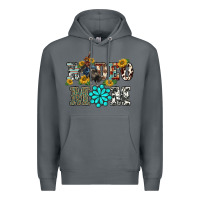 Rock western rodeo bullfighter mom turquoise gemstones  sunflowers Premium Hoodie - BarkalooDesign