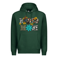 Sports Green western rodeo bullfighter mom turquoise gemstones  sunflowers Premium Hoodie - BarkalooDesign