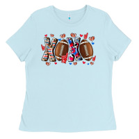 Baby Blue Xox Football Ladies Tee - CowhideDigitalArt