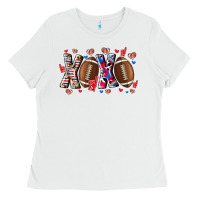 White Xox Football Ladies Tee - CowhideDigitalArt