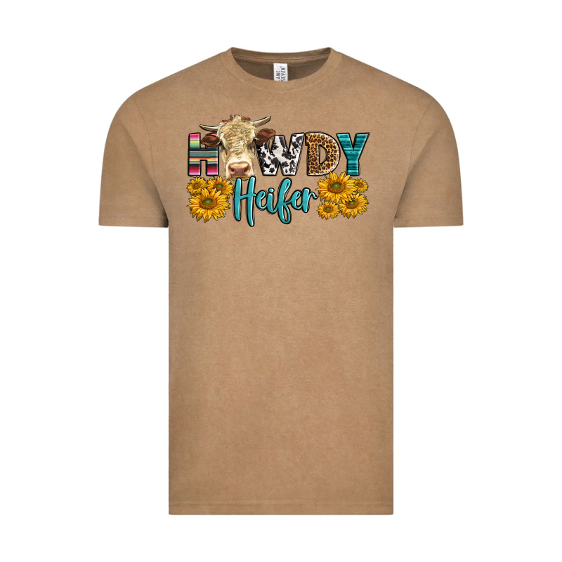 Western Howdy Heifer With Simmental Cow Vintage Tee by LillyAllenDesigns | Teevron