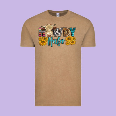 Western Howdy Heifer With Simmental Cow Vintage Tee Designed By Lillyallendesigns