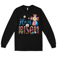 Black he is risen cross Long Sleeve Tee - Artiststas