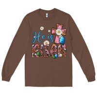 Chestnut he is risen cross Long Sleeve Tee - Artiststas