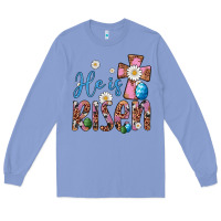 Colony Blue he is risen cross Long Sleeve Tee - Artiststas
