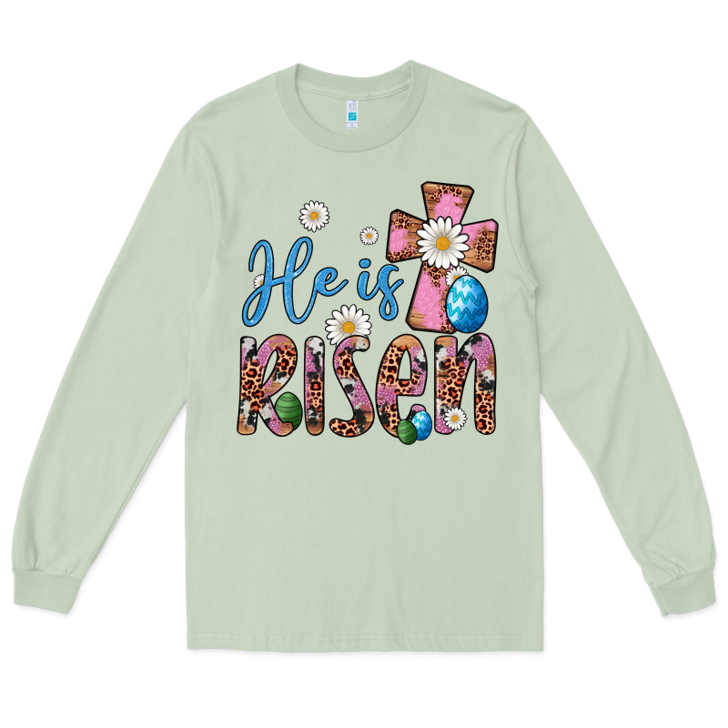 He Is Risen Cross Long Sleeve Tee by Artiststas | Teevron