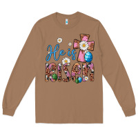 Toasted Coconut he is risen cross Long Sleeve Tee - Artiststas