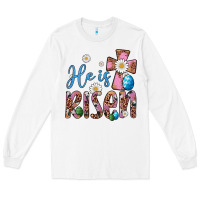 White he is risen cross Long Sleeve Tee - Artiststas