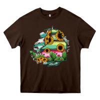 Chocolate Brown Campeche State Of Mexico Map Heavy Core Tee - RanaPortraitStore