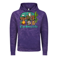 Cloud Purple camping life caravan and gnome Vintage Hoodie - BarkalooDesign