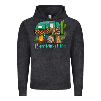 Vintage Black camping life caravan and gnome Vintage Hoodie - BarkalooDesign