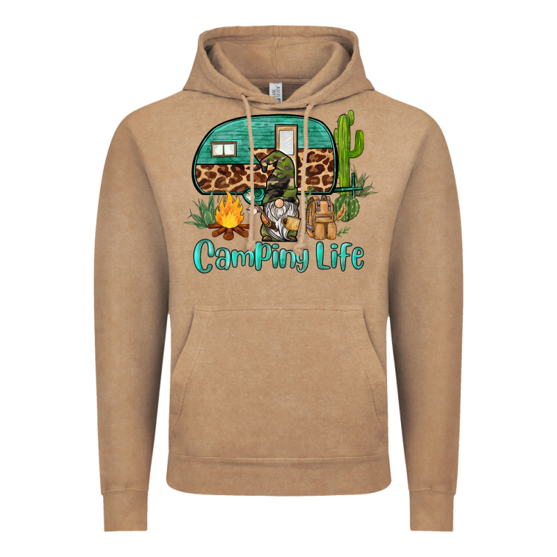 Camping Life Caravan And Gnome Vintage Hoodie by BarkalooDesign | Teevron