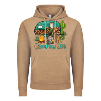 Vintage Coffee camping life caravan and gnome Vintage Hoodie - BarkalooDesign