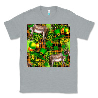 Heather Grey St. Patrick's Donkey With Leprechaun Classic Tee - FaDigitalArtStudio