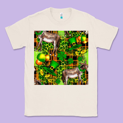 St. Patrick's Donkey With Leprechaun Classic Tee Designed By Fadigitalartstudio