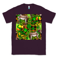 Plum St. Patrick's Donkey With Leprechaun Classic Tee - FaDigitalArtStudio