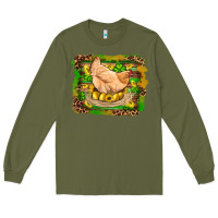 Army Green st patricks day farm chicken gold eggs leopard serape glitter Long Sleeve Tee - Artiststas