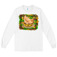 White st patricks day farm chicken gold eggs leopard serape glitter Long Sleeve Tee - Artiststas