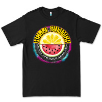 Black Hello Summer Premium Tee - CowhideDigitalArt