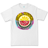 White Hello Summer Premium Tee - CowhideDigitalArt