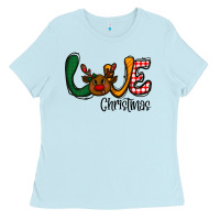 Baby Blue love Christmas Ladies Tee - CowhideDigitalArt