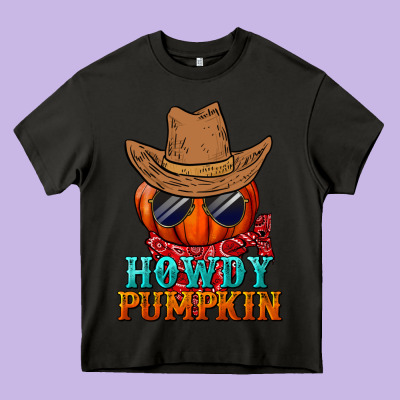Howdy Pumpkin Heavy Core Tee Designed By Bundleandbundleshop