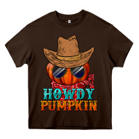 Chocolate Brown howdy pumpkin Heavy Core Tee - BundleAndBundleShop