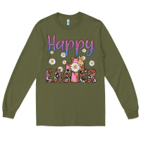 Army Green happy easter cross Long Sleeve Tee - Artiststas