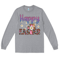 Heather Grey happy easter cross Long Sleeve Tee - Artiststas