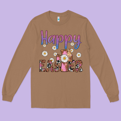 Happy Easter Cross Long Sleeve Tee Designed By Artiststas