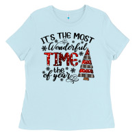 Baby Blue IT THE MOST WONDERFUL TIME the of year Ladies Tee - CowhideDigitalArt