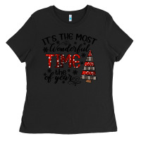 Black IT THE MOST WONDERFUL TIME the of year Ladies Tee - CowhideDigitalArt