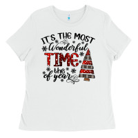 White IT THE MOST WONDERFUL TIME the of year Ladies Tee - CowhideDigitalArt