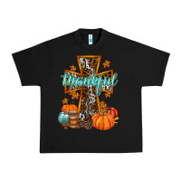 Black thankful cross Urban Heavy Tee - RacoonDesign